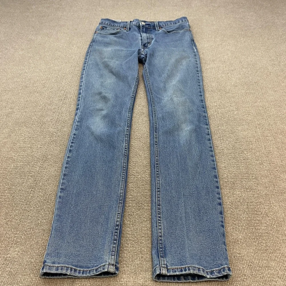 Levis Jeans Mens 31x32 Blue Regular Straight Stretch Distressed Denim Pants